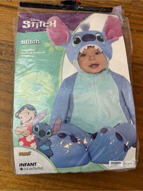 Stich Infant Hooded Jumpsuit - Blue/Purple Size 0-6 months Spirit